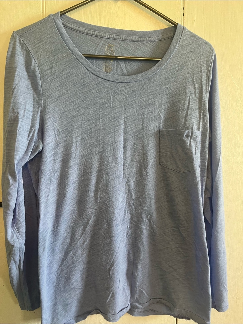 aerie Light Blue Long Sleeve Pocket Tee